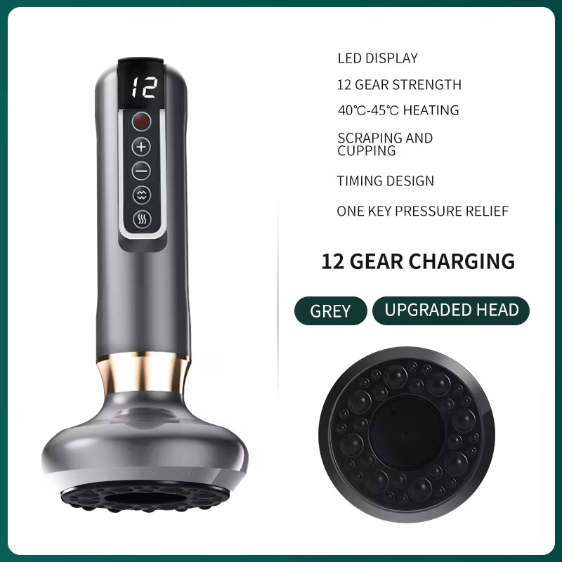 Smart Body Massage Suction Vacuum Cupping Device 6/12 Levels anti Cellulite Heating Cans Back Guasha Scarping Chinese Meridian