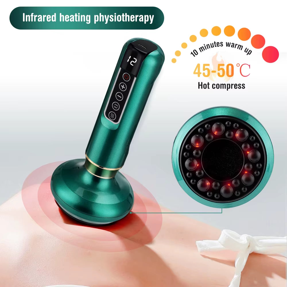 Smart Body Massage Suction Vacuum Cupping Device 6/12 Levels anti Cellulite Heating Cans Back Guasha Scarping Chinese Meridian